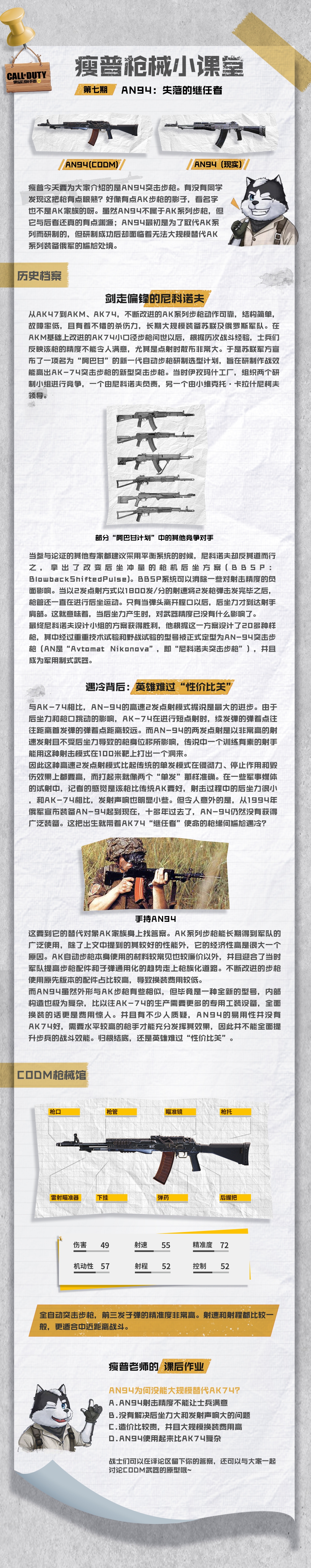 【瘦普枪械小课堂】第七期 AN94:失落的继任者