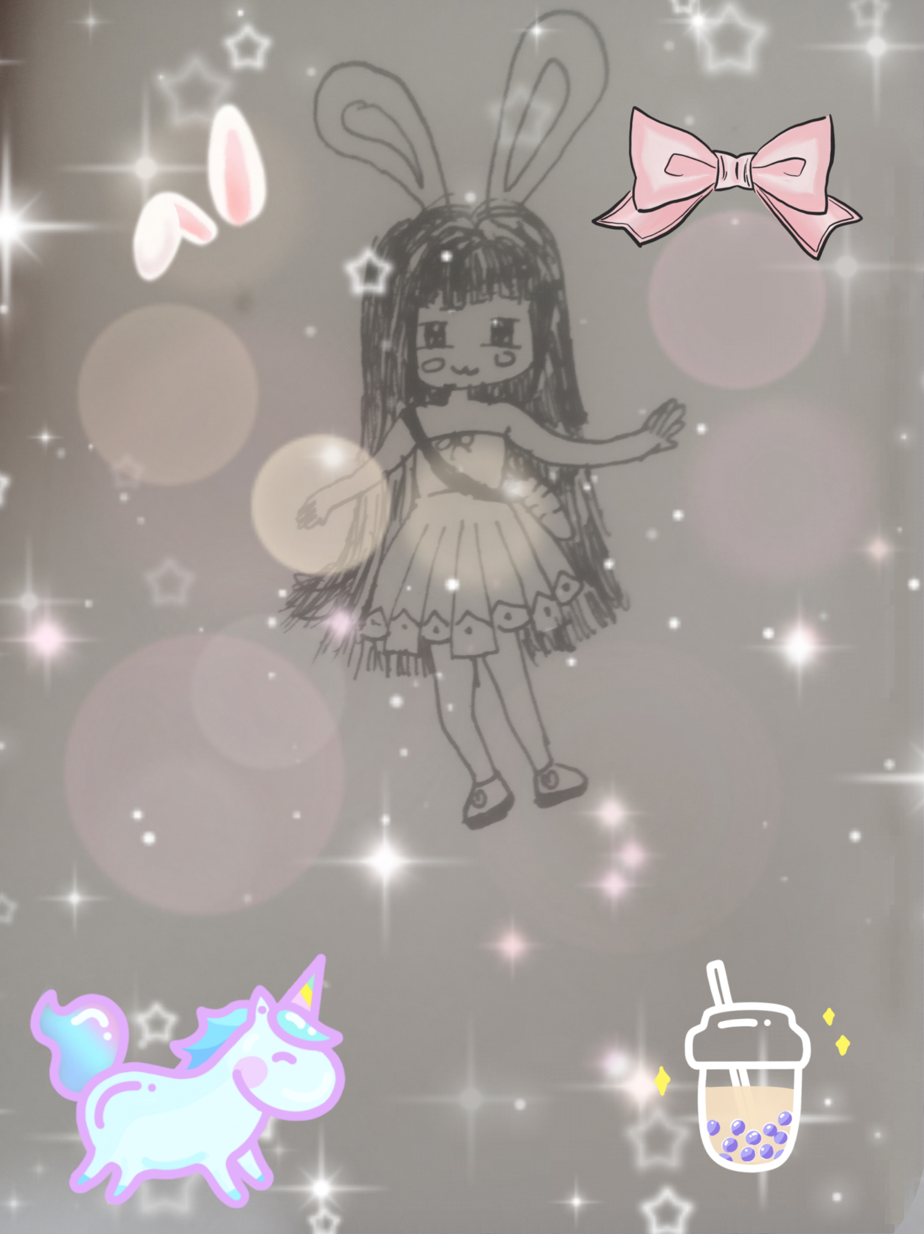 画了两种样子的兔美美
