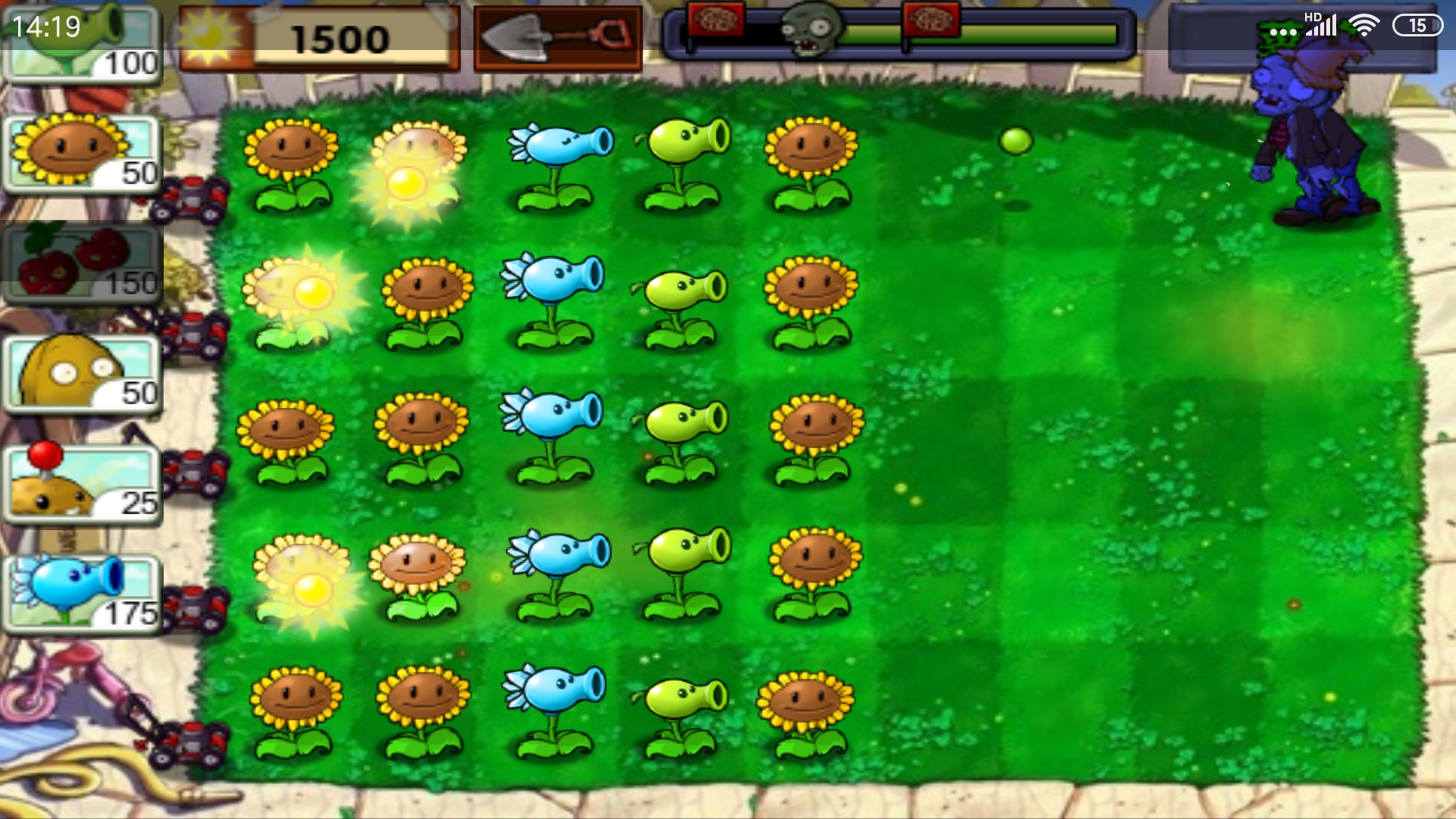 植物大战僵尸95版：在草地布满土豆地雷抵御僵尸的袭击-小米游戏中心
