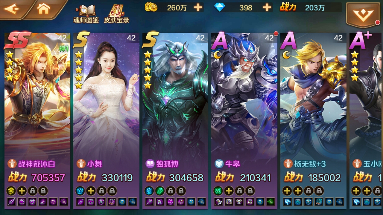 我全魂师才26个,其中一个SS级魂师戴沐白。