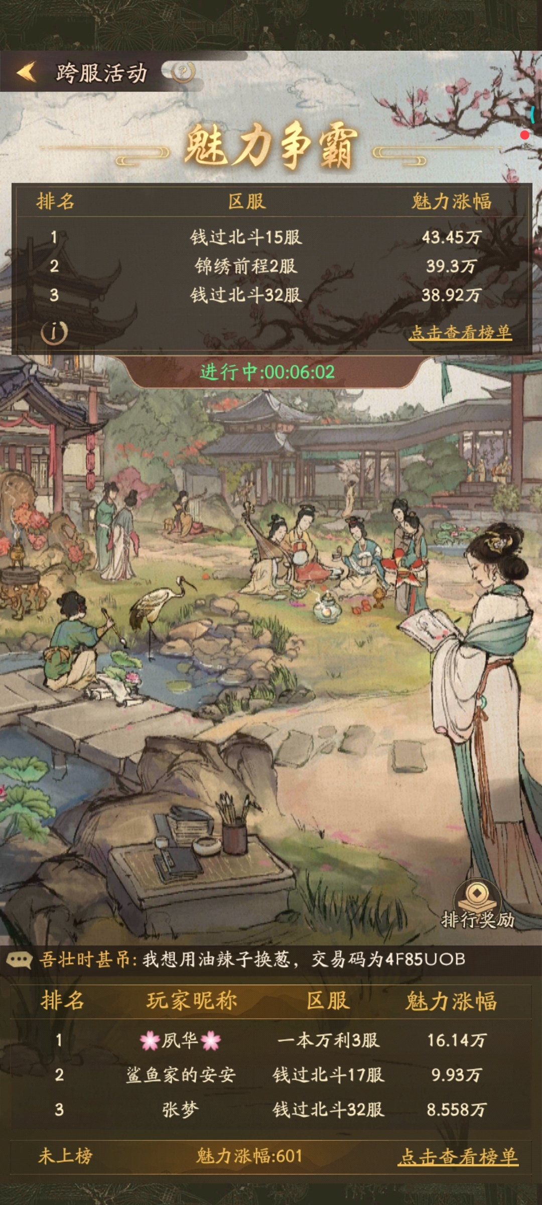 怎么回事？我的魅力值怎么不动了，卡了?中午到现在加了也没动