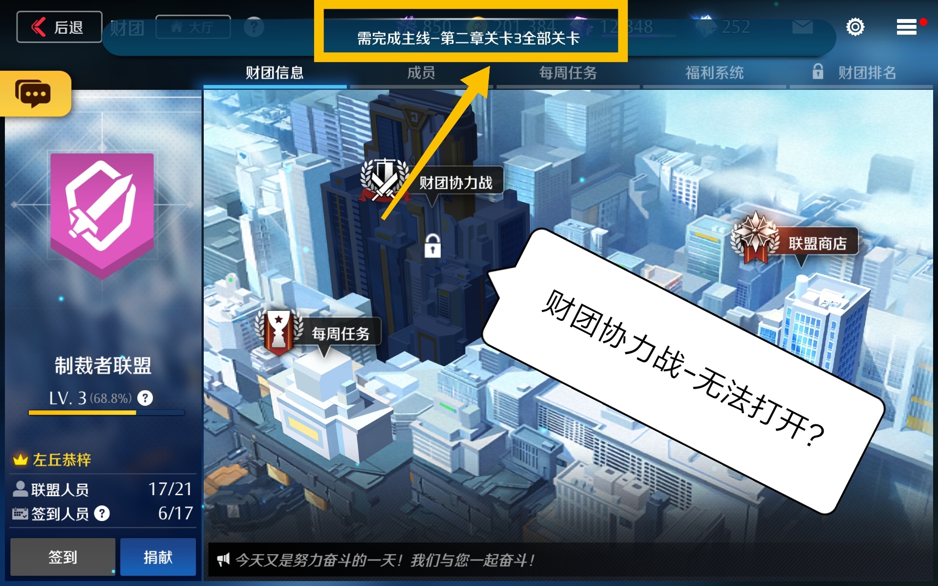 财团协力战，无法开锁打开 ?