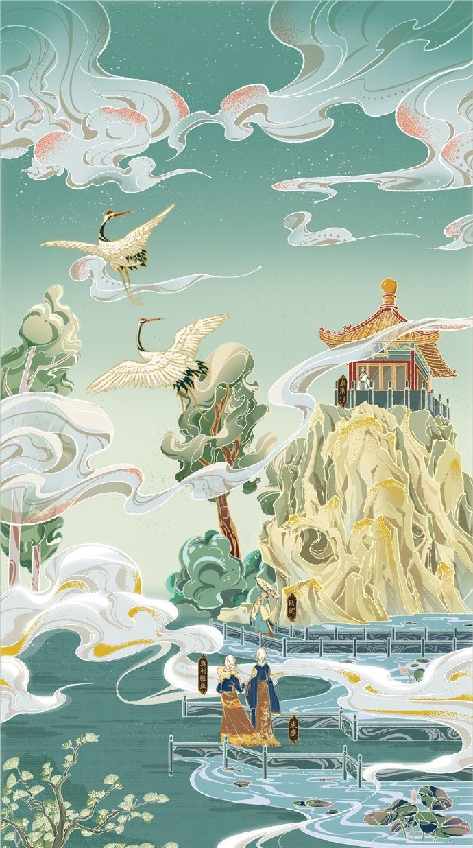 奇舫社画师接力大作——御苑夏令图