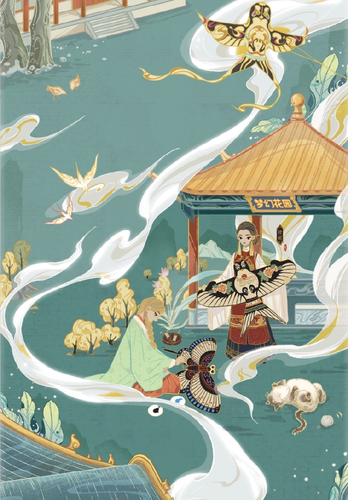 奇舫社画师接力大作——御苑夏令图