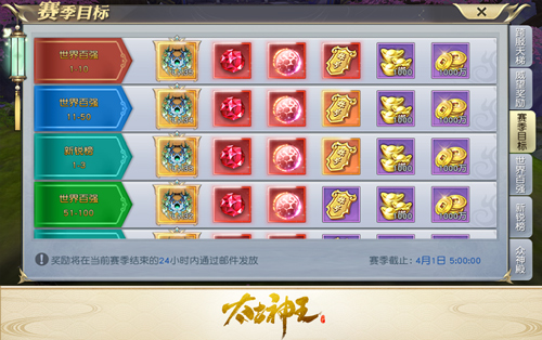 流云虹彩碧霄环 《太古神王》跨服天梯新赛季神器曝光  