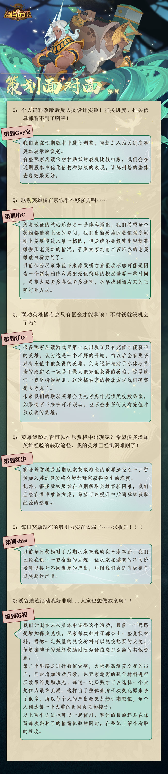 【策划面对面01】你的问题在这里都会得到回复~