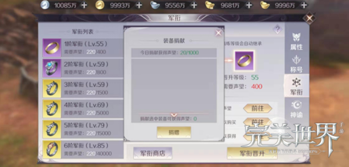 【装备系统】军衔装备如何获得