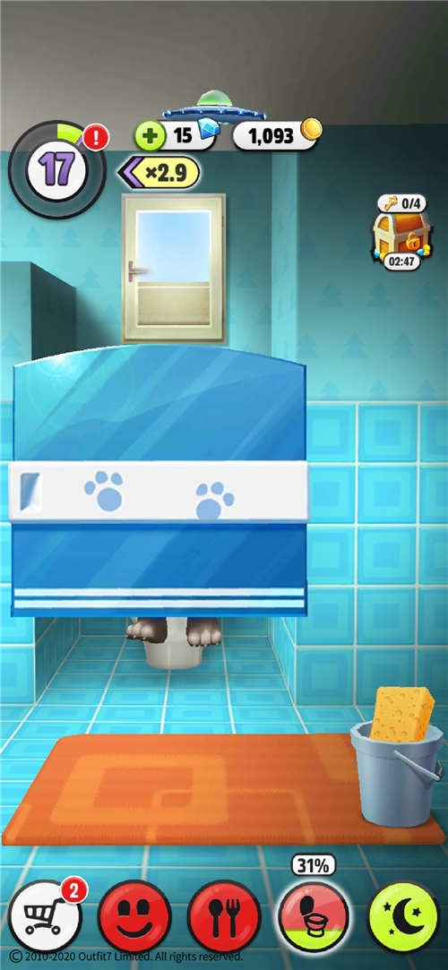 《我的汤姆猫》新手攻略：上厕所，洗澡也能加经验！