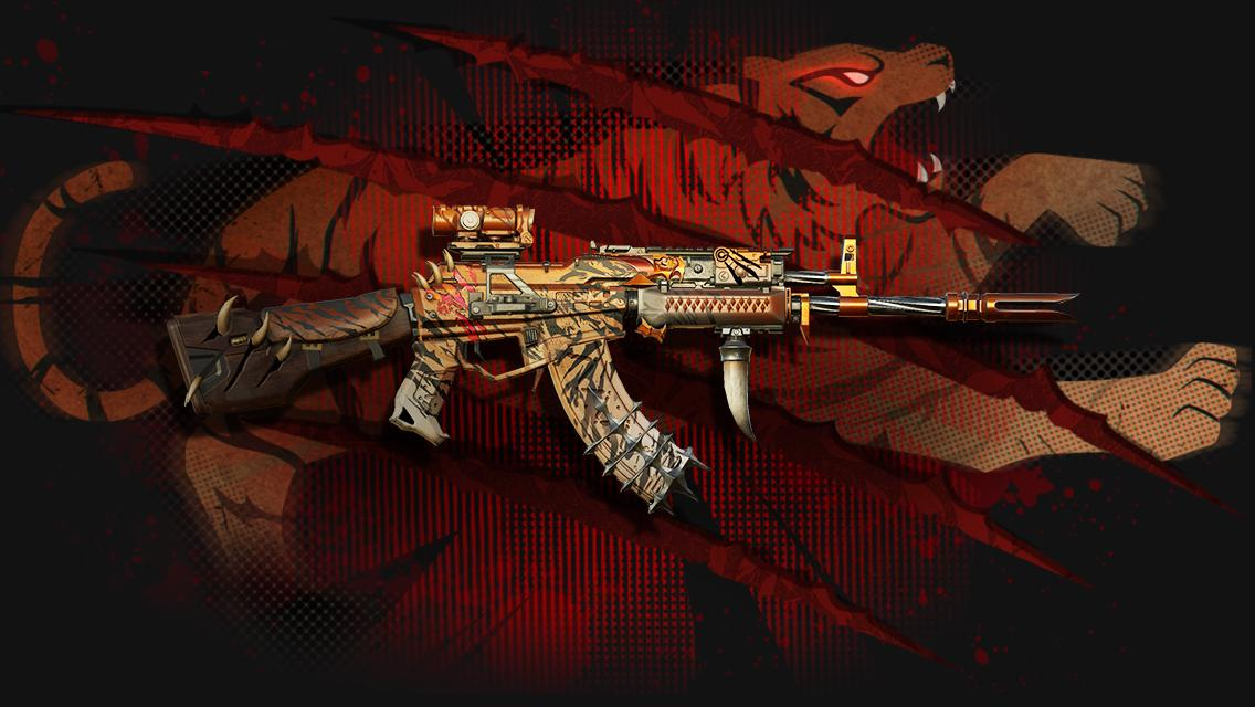 kn44-钢铁禁军从原始丛林中涅槃而生,枪身遍布的野兽獠牙自带一抹强劲