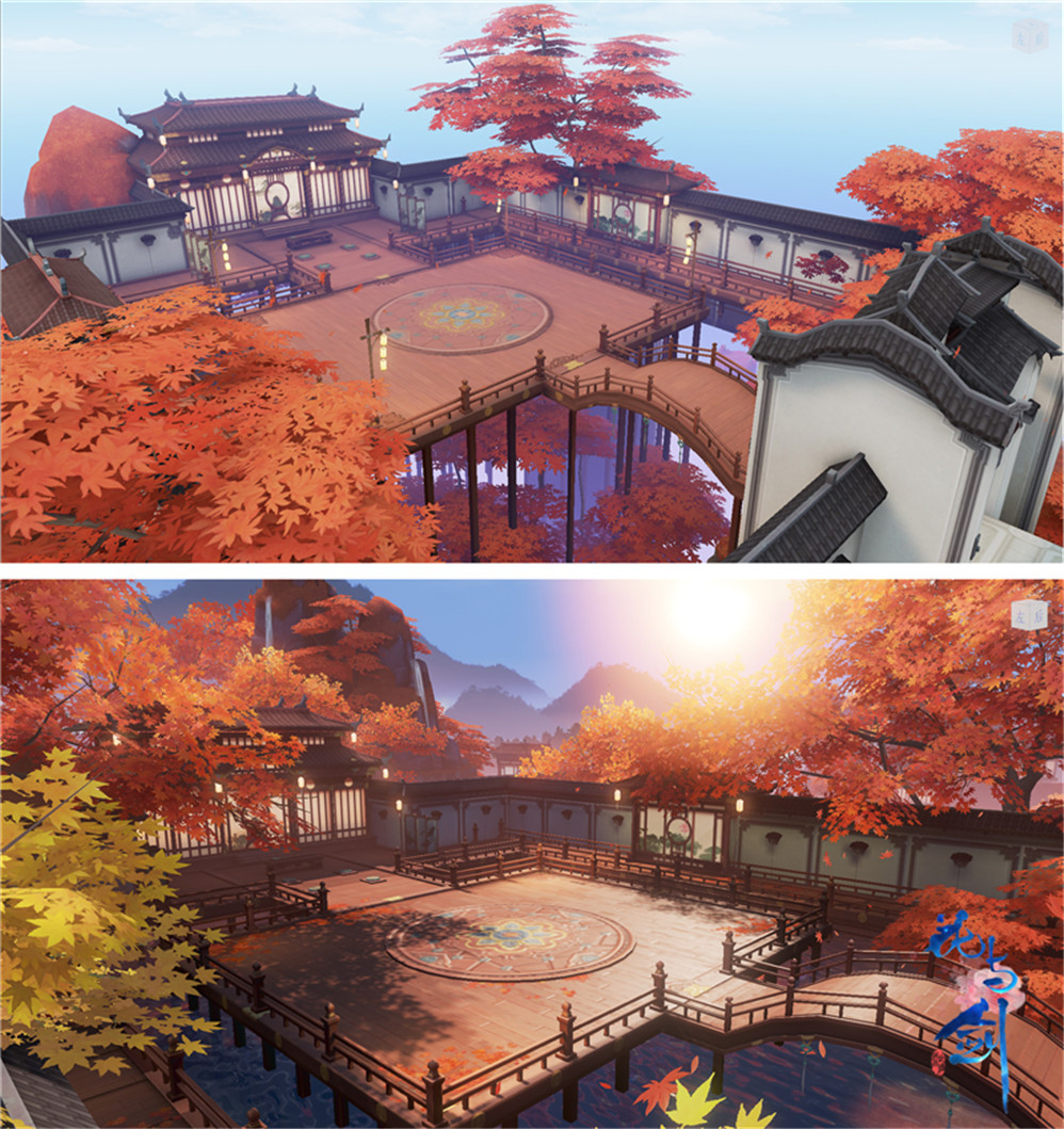 林间小径风景唯美迭代前后对比:旷野景致更丰满除了这些场景,"花与剑"