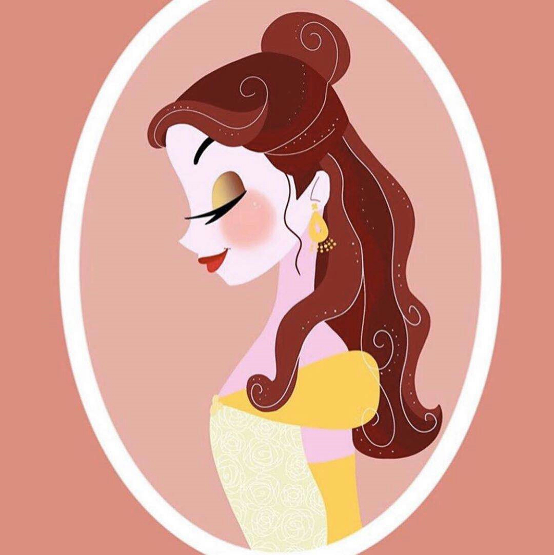迪士尼公主侧脸图片