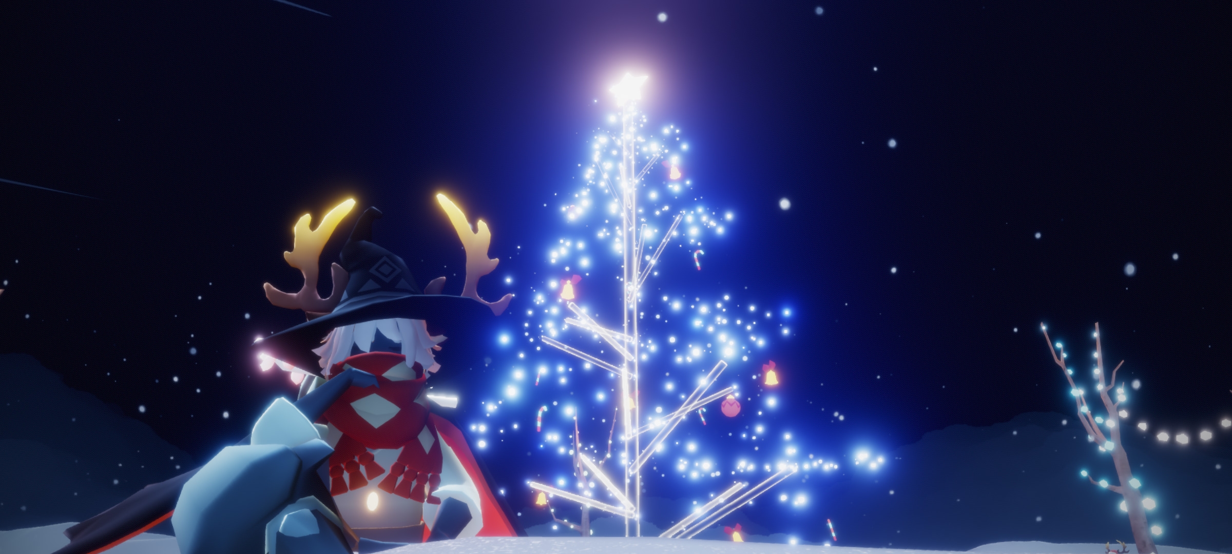 又是一个温暖元旦圣诞树真的很好看在光遇又过了一年