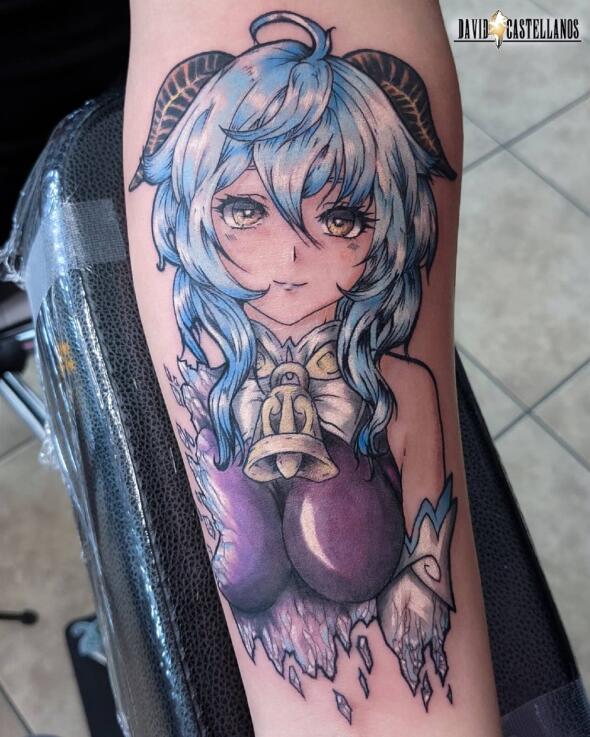 原神最爱甘雨的玩家把老婆纹在手上随时都可以用到